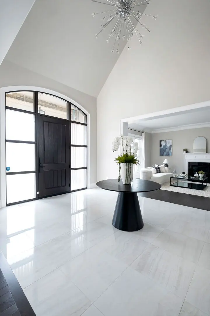 Bright staged dining area with natural light in Mississauga