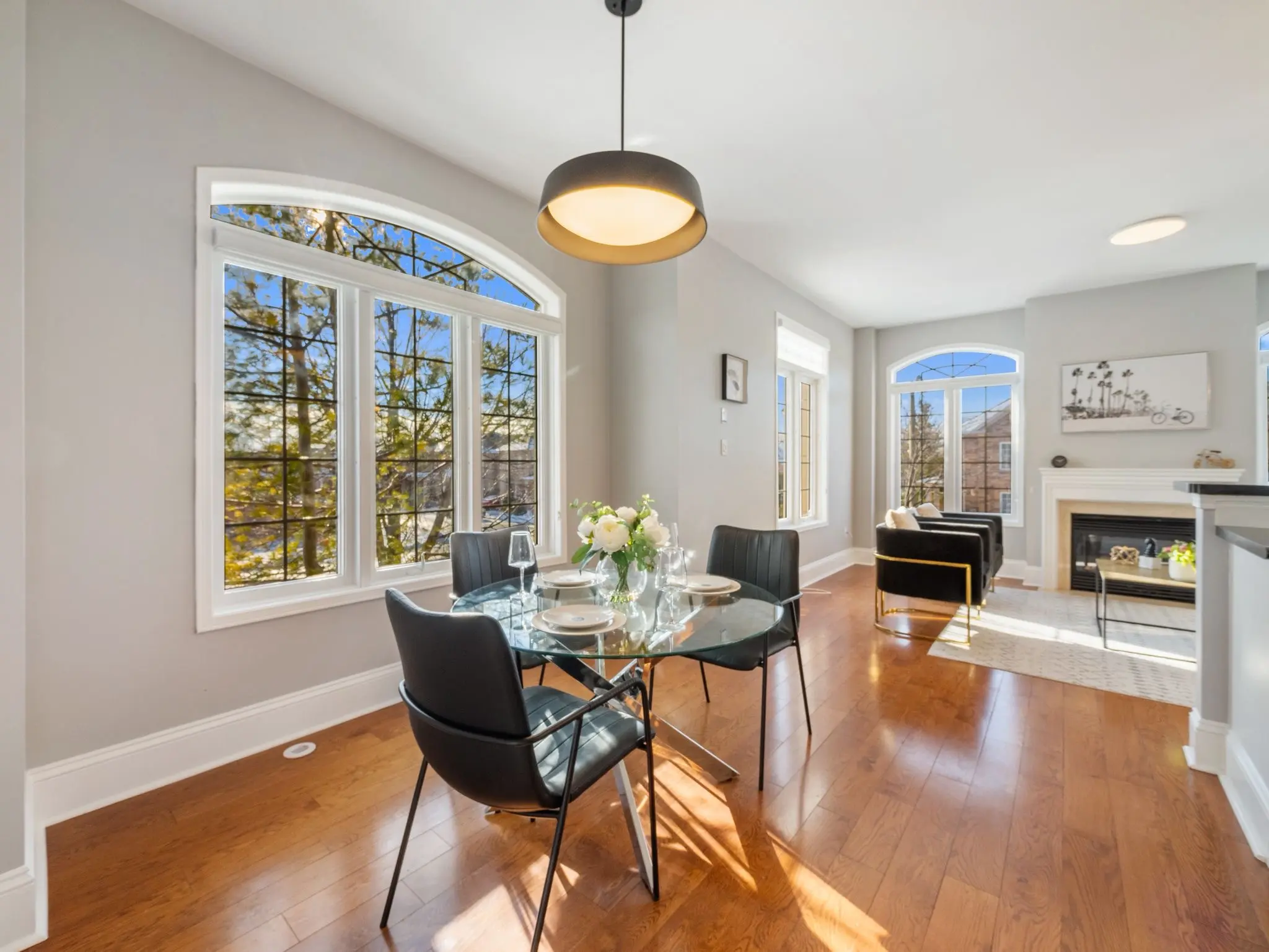 Custom staged family room in Brampton GTA