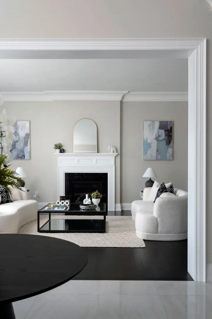 Open concept living room staged in Brampton GTA