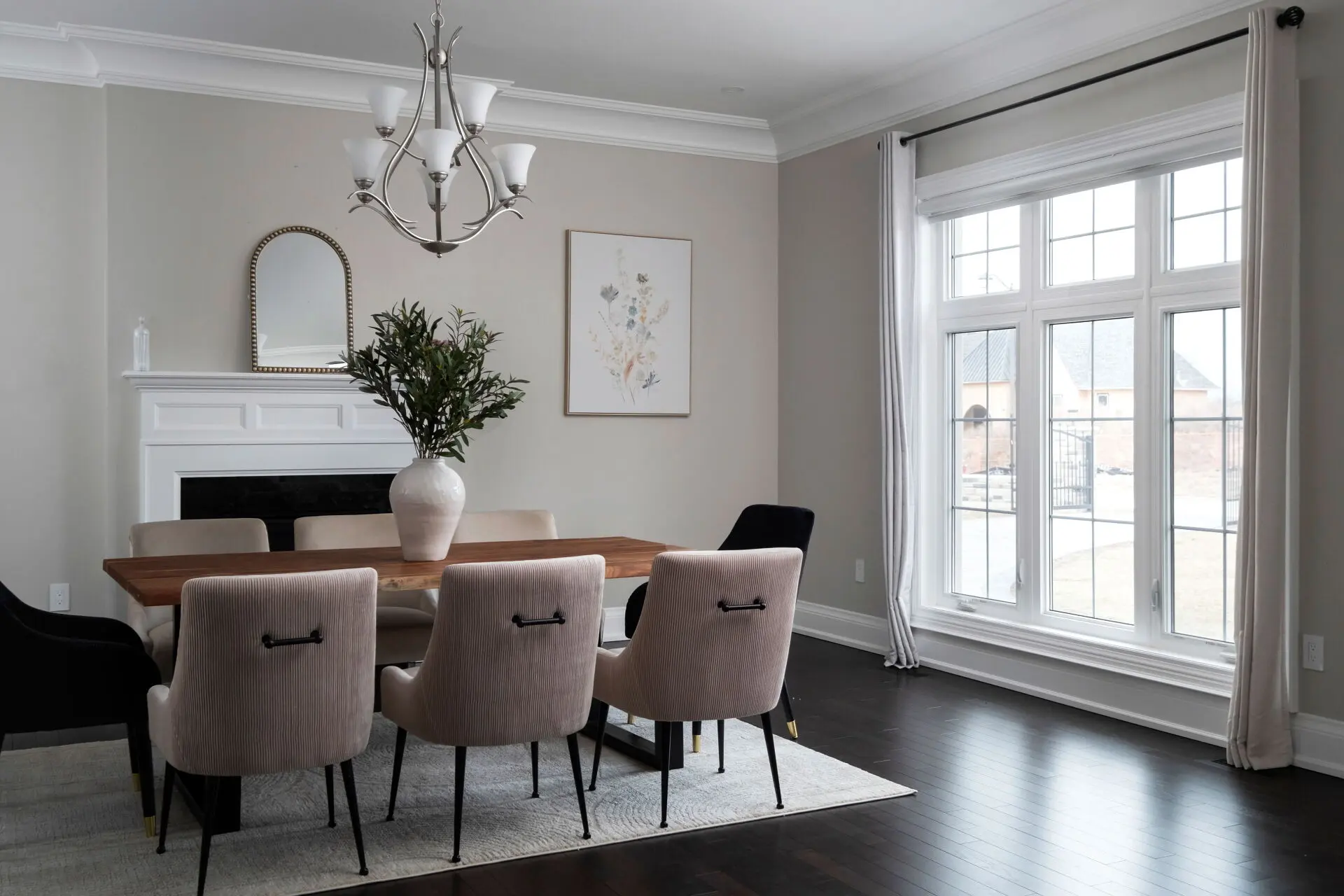 Elegant staged dining room in Oakville property