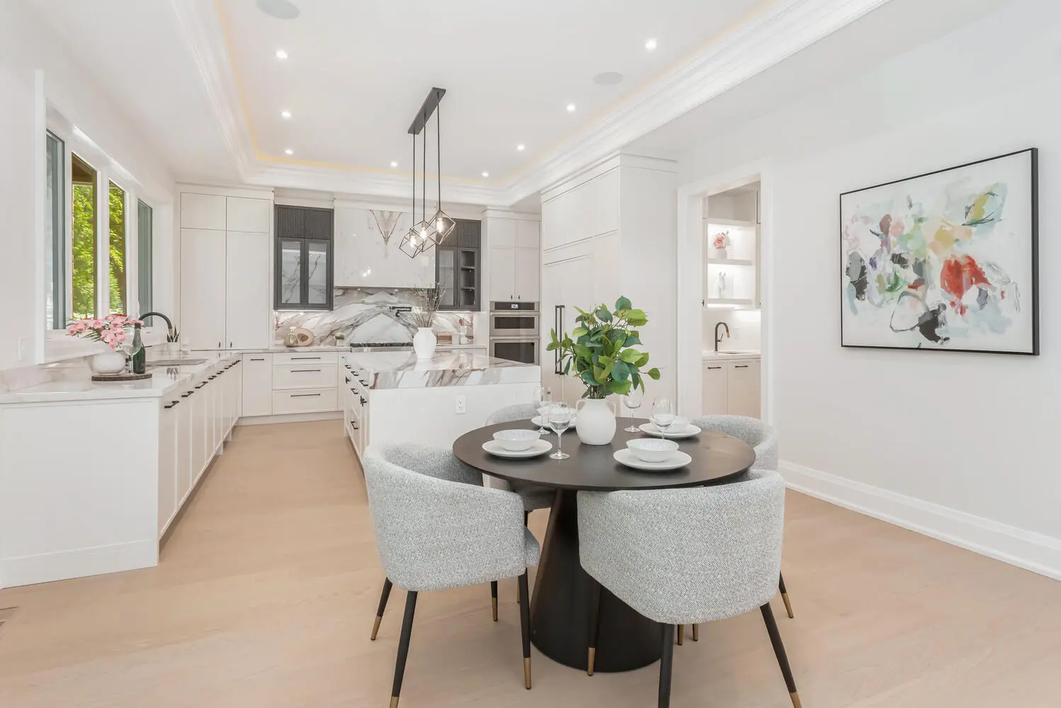 Luxury staged master bedroom in GTA home